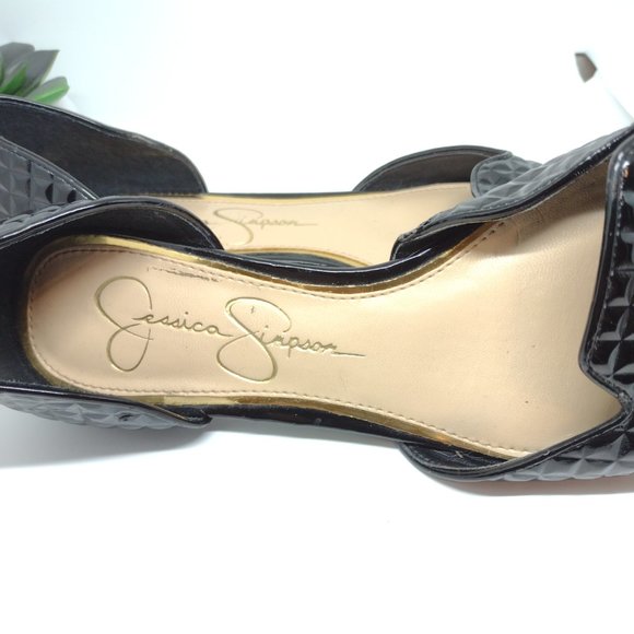 Jessica Simpson Renonna Black Waffle Embossed Flat Size 5 M - Picture 3 of 9